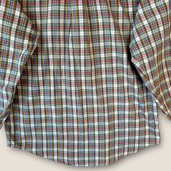 Wrangler Riata Long Sleeve Button Down Shirt Size M Lightweight Multicolor Plaid - Picture 9 of 12